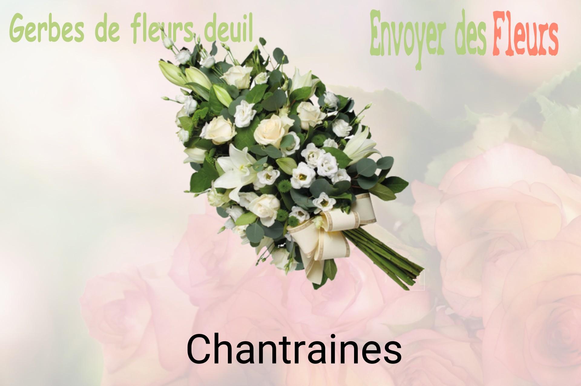 Gerbe de fleurs de deuil livrée à Chantraines